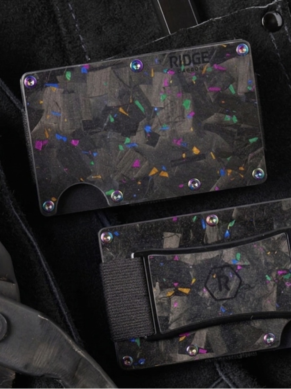 2.0 RIDGE WALLET | FORGEDFETTI w/UPGRADED  IRIDESCENT SCREWS - NWOT